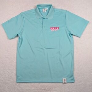 Monster Energy Polo Shirt Mens Large Turquoise Blue Ultra Vice Guava Graphic